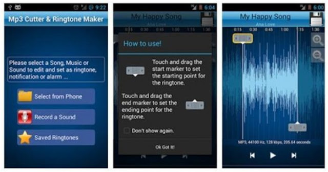 Aplikasi Edit Lagu Android MP3 Cutter and Ringtone Maker