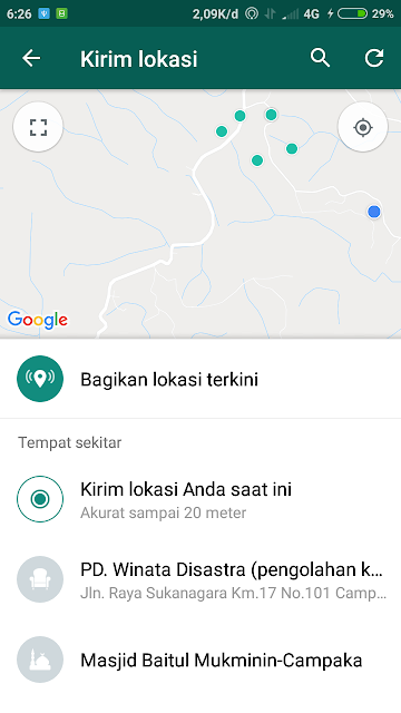 cara kirim lokasi GPS di whatsapp