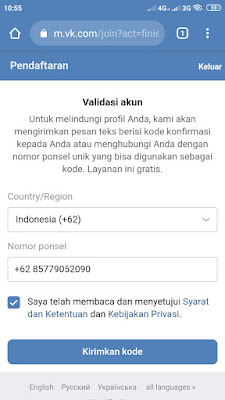 cara membuat akun vk