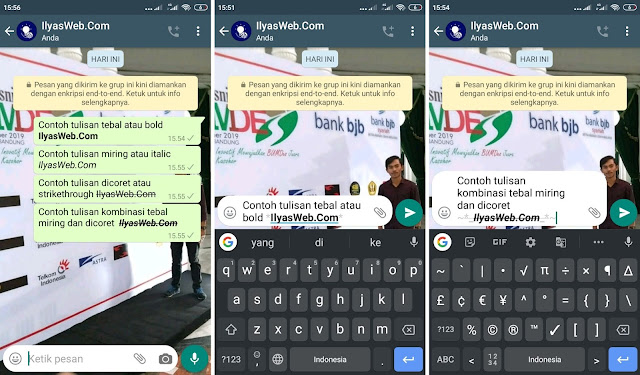 cara mengubah tulisan di whatsapp