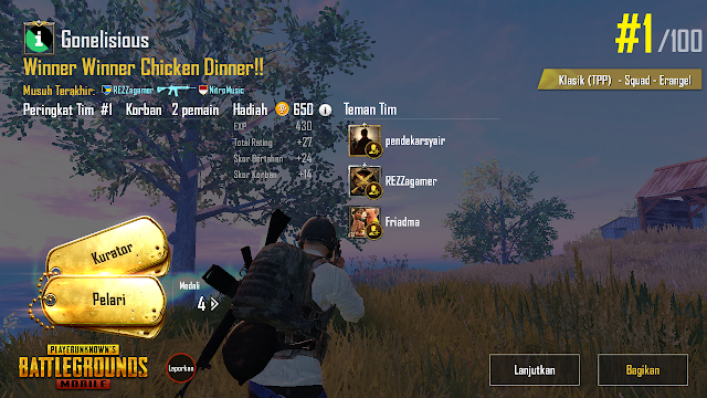 Cara Mudah Chicken Dinner PUBG Mobile di Mode TPP