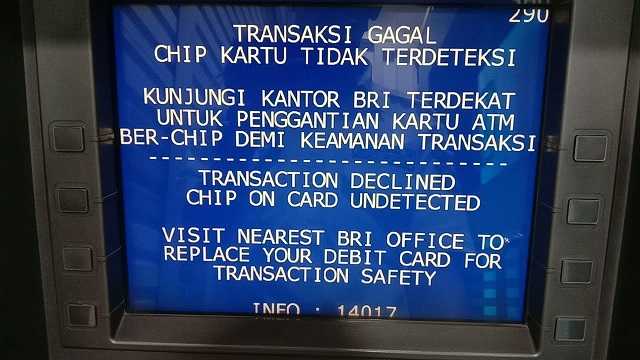 kenapa atm bri tidak bisa tarik tunai