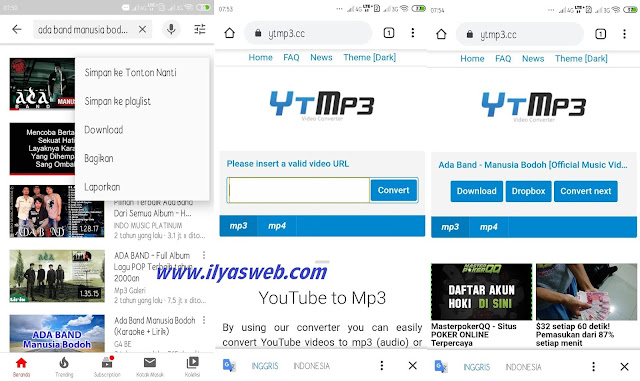 cara download mp3 dari youtube