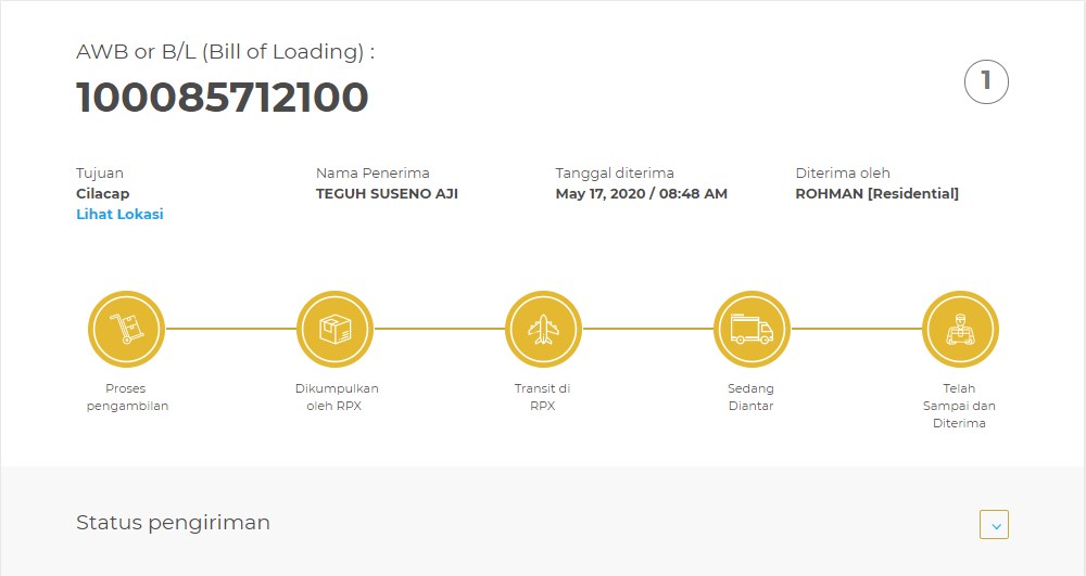 shipment tracking rpx