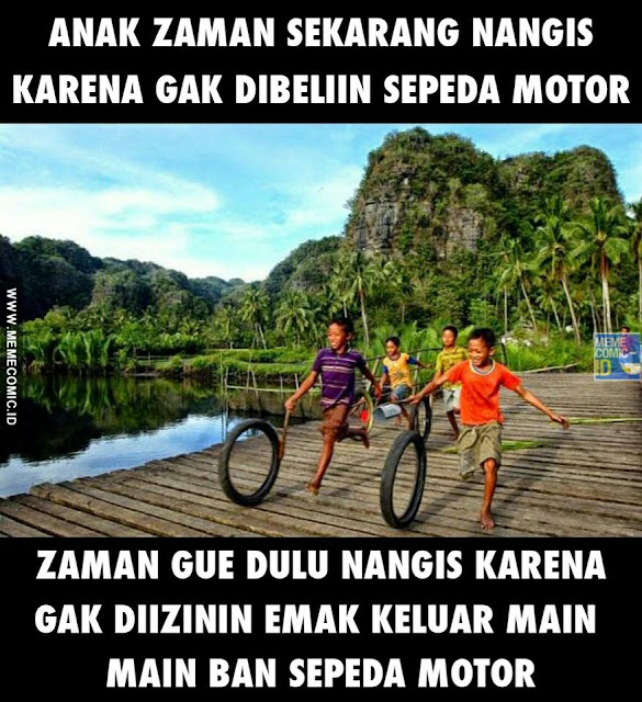 Meme Kids Jaman Now Ngambek minta di beliin sepeda motor