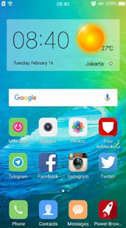 Tema iOS 9 (iPhone) untuk Oppo F1