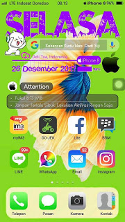 Tema Oppo iPhone 8 Hijau for Oppo A37